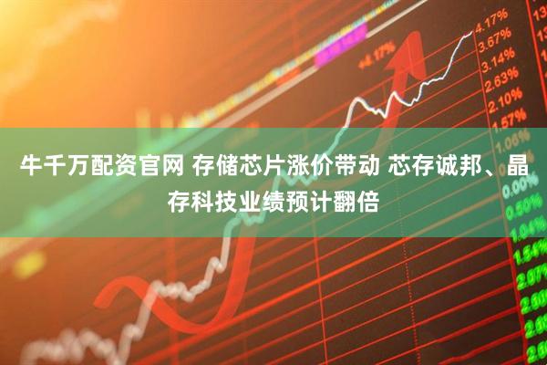 牛千万配资官网 存储芯片涨价带动 芯存诚邦、晶存科技业绩预计翻倍